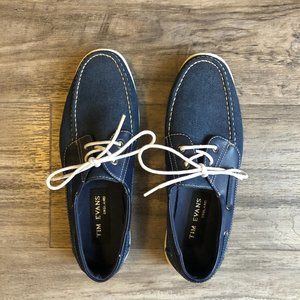 Tim Evans, England Blue Denim Slip On Boat Shoes size 8